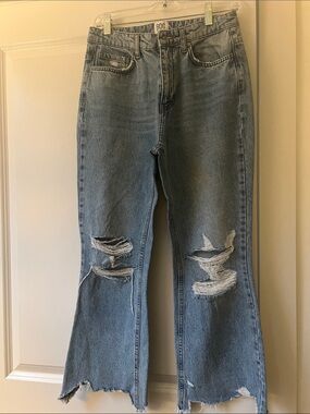 BDG Light Blue Ripped Flare Jeans for Women